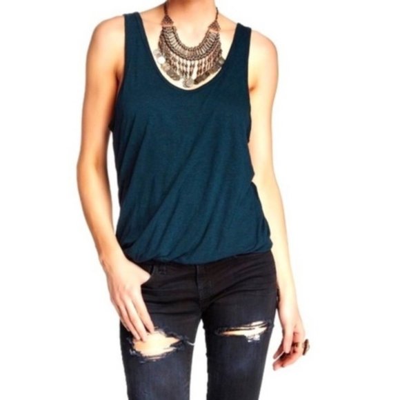 Free People Teal Bubble Tank - Picture 2 of 5